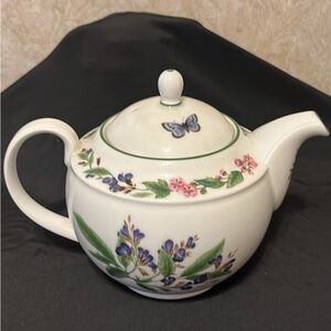 Floral Teapot with Butterfly Design